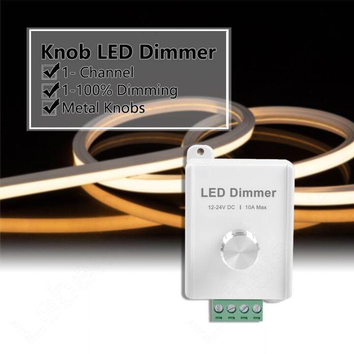 new-mini-led-knob-dimmer-dc-12v-24v-10a-1-channel-lighting-controller-metal-rotary-for-indoor-led-cob-single-color-lamp-strip