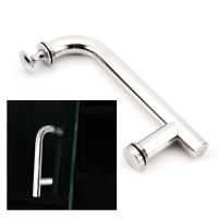 Shower Door Handle Bar 145mm Hole Sliding Glass Door Handle Bathroom Shower Stainless Steel Chrome F-shaped Bar Home Hardware Door Hardware Locks