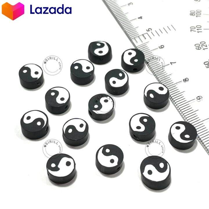 ลูกปัดหยินหยาง-yin-yang-polymer-beads-ลูกปัดดินโพลิเมอร์-ลูกปัดขาวดำ