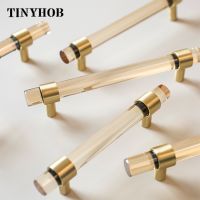 【LZ】۩∈  Artificial crystal   brass Modern Style ChampagneDrawer Knobs T bar Handle Bathroom Pulls Kitchen Cabinet Door Handle Pull