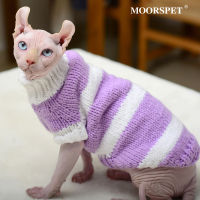 Sphinx Deven Clothes Hairless Cat Warm Sweater Pet Cat Clothes Autumn Winter Knitting British Kitten Siam New Year Dress