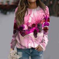 female Tops Long Sleeve Sweatershirts For Women Cute Floral Print Graphic Tees Blouses Casual Plus Size Basic Pullover