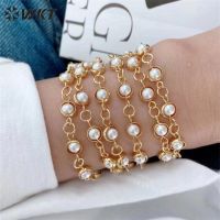 WT-RBC220 Amazing unique Artificial Pearl beads jewelry chain women DIY handmade round beads necklace chain in 5 meters