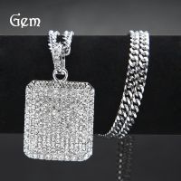 [COD] Mens hip-hop necklace ruthless blingbling rhinestone pendant heavy industry full of diamond military brand