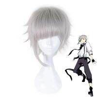 【LZ】❖❅  Resistente ao calor Peruca Cosplay Costume Bungo Stray Dogs Atsushi Nakajima Dazai Osamu Edogawa Perucas Curto cinza prata