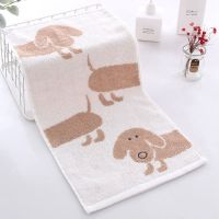 hotx 【cw】 25x50cm Baby Cartoon Embroidered Dog Hand Scarf Cotton Supplies