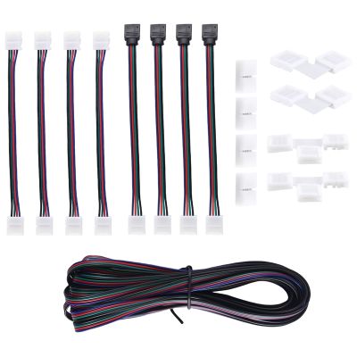 16.4FT(5M) 4-Pin RGB LED Strip Extension Cable,LED Strips Connectors Kits for 5050 Flexible RGB LED Strip Light