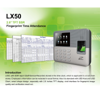 ZKTeco LX50 เครื่องสแกนลายนิ้วมือเพื่อบันทึกเวลาทำงาน ใช้งานง่านด้วย Excel ใช้แทนเครื่องตอกบัตรได้ดี ไม่ต้องติดตั้งโปรแกรม