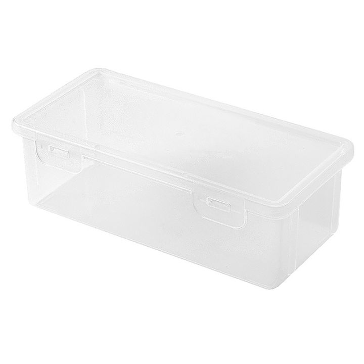5pcs Plastic Pencil Boxes, Small Storage Container, Capacity Storage Box  With Lid, Stackable Transparent Organizer Container, For School And Office  Su