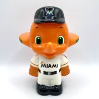 SATO-CHAN ซาโต้จัง กระปุกออมสิน Sato Chan MLB Miami Marlins Jersey Ver. Figure 4" Mascot Sato Pharmaceutical Piggy Bank