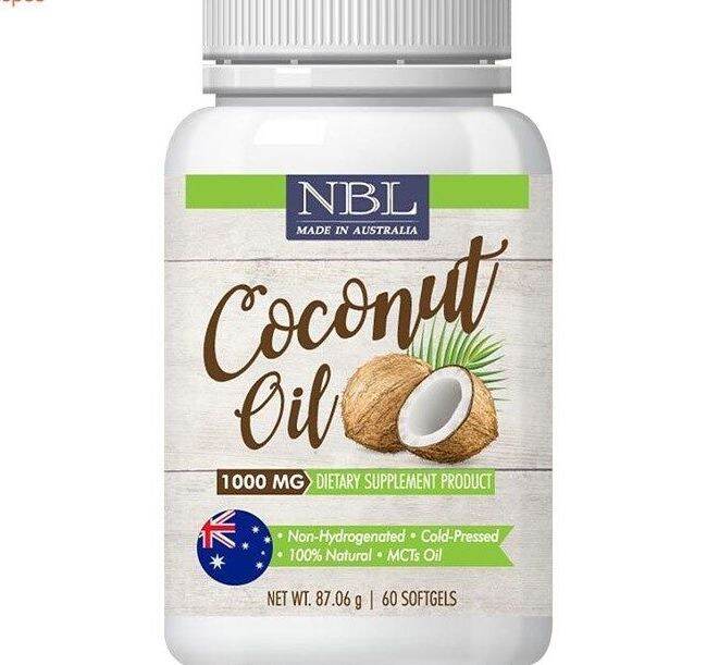 nbl-nubolic-coconut-oil-น้ำมันมะพร้าวสกัดเย็นบริสุทธิ์จากออสเตรเลีย-สูตรเข้มข้น-ปริมาณ-1-000-mg-1-กระปุก-60-เม็ด