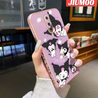 เคส JIUMOO สำหรับ Oneplus 8 8 Pro 8T เคสลายการ์ตูนน่ารัก Kuromi เคสขอบสี่เหลี่ยมเคสมือถือกันกระแทกเคสนิ่มฝาหลังแบบเต็มเคสกันกระแทกเลนส์กล้องถ่ายรูป