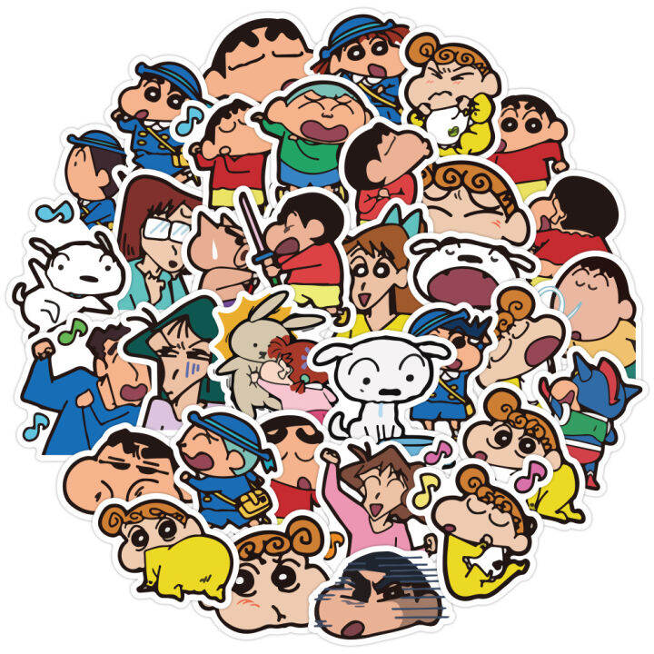 TM 40pcs/set Cute Cartoon Crayon Shinchan Pattern Pvc Waterproof ...