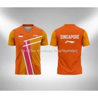 ↂ✆ Singapore Badminton Jersey 2022 Singapore Unisex Short Sleeve Tshirt Casual Tees