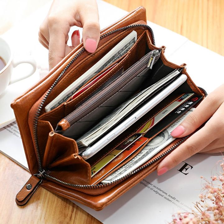 layor-wallet-ใหม่ซิปคู่-pu-ผู้หญิง39-s-กระเป๋าสตางค์ผู้หญิงยาวความจุขนาดใหญ่คลัทช์แฟชั่นคล้องกระเป๋าเงินเหรียญกระเป๋าโทรศัพท์สีมากขึ้น