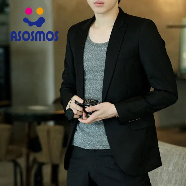 asm-blazer-coatเสื้อสูททรงสลิมเกาหลีสไตล์ลำลองสีดำธุรกิจรายวันแจ็คเก็ต