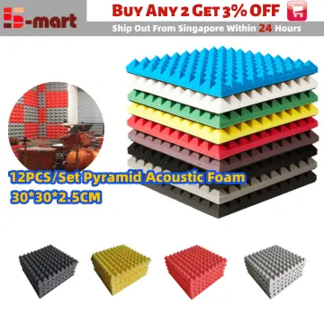 12 Pcs (30*30*5cm) Acoustic Sound Proof Foam Panels, Soundproofing  Treatment Studio Wall Padding, Sound Absorbing Dampening Foam Treatment,  Fireproof Soundproof Pyramid - Online at Best Price in Singapore only on