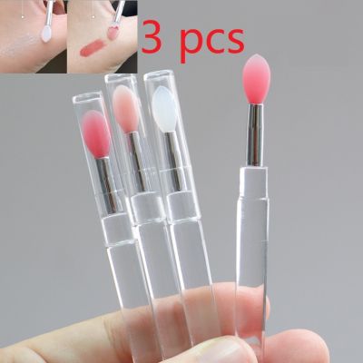3pcs Portable Silicone Lip Brush Lip Gloss Applicator Multifunctional Makeup Brush With Dust Cap Lipstick Brushes Cosmetic Tools Makeup Brushes Sets