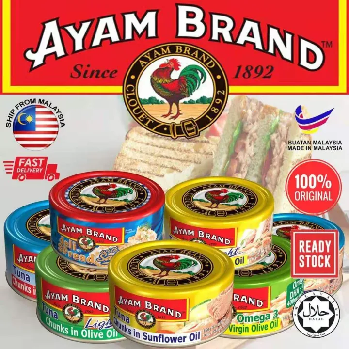 AYAM BRAND Tuna & Salmon Spread (18 TYPES) Mayonnaise / Chilli / Water / Sunflower / Olive Oil