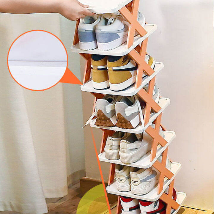 shoe-rack-ชั้นวางรองเท้า-ที่วางรองเท้า-รูปตัวx-ตู้เก็บรองเท้า-ชั้นเก็บรองเท้า-ขอบพลาสติก-อเนกประสงค์-a797