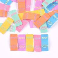 50Pcs Colorful Smile Embroidery Colth Labels Garment Washable Care Tags Sewing Accessories Crafts DIY Knitting Bag Shoe Supplies Stickers Labels