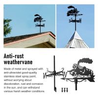 Steam Train Silhouette Weather Vane Weathervane Weathercock for Garden Patio Yard Ornament