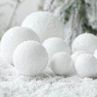 10/8/6/4cm 6Pcs White Foam Xmas Balls Christmas Tree Ornaments Christmas Decorations for Tree Noel Navidad Decor New Year 2022