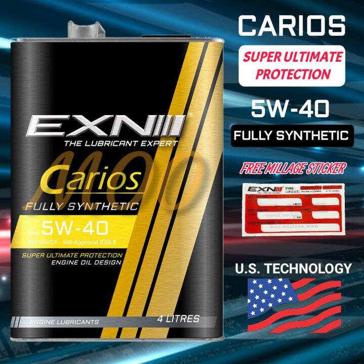 EXN CARIOS SAE 5W40 FULLY SYNTHETIC API SN/CF ENGINE OIL EXNIII 4