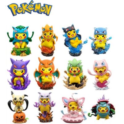 13เซนติเมตรโปเกมอนอะนิเมะตัวเลข Pikachu B Ulbasaur B Lastoise C Harizard รูปปั้นรุ่นตุ๊กตาพีวีซีการกระทำหุ่นคอลเลกชันตกแต่งเด็กเพื่อ