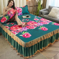 High-end Bed Skirt Luxury Classical Style Bedding 1 Bed Sheet + 2 Pillowcase Large Size Bedspread Bed Covers Dust-proof F0010