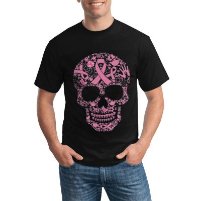 Vintage Printed Cool T Shirt Tattoo Skull Breast Cancer Awareness Various Colors Available