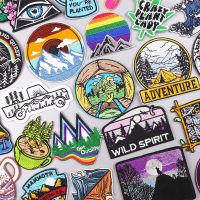 Natural Travel Patch Outdoor Embroidered Patches For Clothing Camp Adventure Patch Iron On Patches On Clothes Sewing Applique