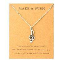 Music Note Treble Clef Necklace Cancer Ribbon Butterfly Pendants Necklaces Angel Wings Women Men Unisex Fashion Jewelry