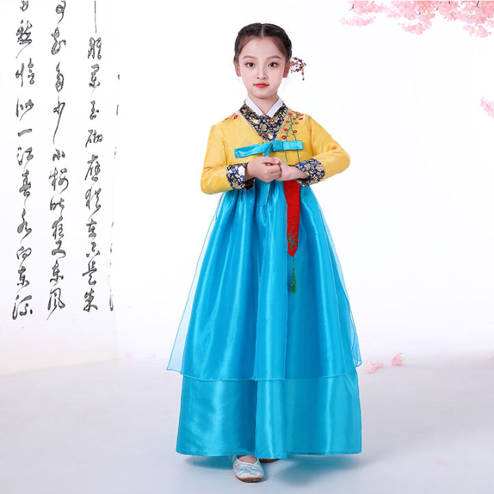 มาใหม่-เด็กเกาหลีเครื่องแต่งกายแบบดั้งเดิมสาวชาติพันธุ์-hanbok-ชุด-minorities-oriental-asian-palace-เกาหลีเสื้อผ้า