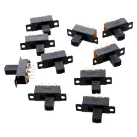 10 Pcs 6 Pins 2 Positions DPDT On/On Mini Slide Switch