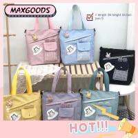 MAXG ลายสก็อต กระเป๋า Crossbody ไนลอนทำจากไนลอน ซิปมีซิป กระเป๋าถือแบบถือ บุคลิกภาพที่ดี กระเป๋าสะพายไหล่แบบสั้น