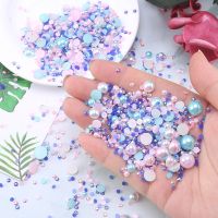 hotx【DT】 Resin Rhinestone Pearls for Clothing Decorations Glitter Glue on Flatback Accessories