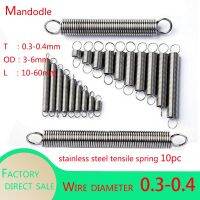 10Pc Wire Dia 0.3-0.4mm 304 Stainless Steel Dual Hook Small Tension Spring Hardware Accessories Stretching Sprin furniture hinge