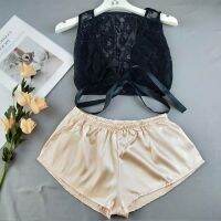 Plus Size Lace Vest Shorts Set Sexy Temptation Ladies Sale ชุดชั้นในเซ็กซี่ ชุดนอนไม่ไ้นอน งานเปิดชุดนอน ชุดสลิป ชุดนอนลูกไม้ผู้หญิง