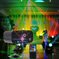 Mini 48 Patterns Projector Lights Music Sound Controller Strobe Lamp RG Beam Party Lighting for Holiday Birthday Wedding Partie