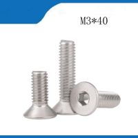 20ชิ้น M3 * 40มิลลิเมตร M3x40โลหะสเตนเลสแบนสกรูภายในซ็อกเก็ตหกเหลี่ยม Countersunk หัวสกรูสลักเกลียวสแตนเลสเล็บ