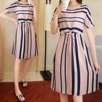 ✨felicelife✨Summer Women Slim Casual Striped Short Sleeve Dress