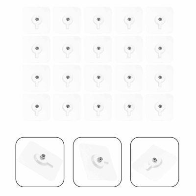 20 PCS Photo Frame Nail-Free Hook Self-adhesive Hooks Wall Hanging Screw Stickers Towel Bathroom Door Picture Pvc Home Hanger