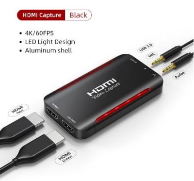 CABLETIME 4K Ultra HDMI Video Capture Card Device For Live Streaming แคปเจอร์การ์ด สตรีมมิ่ง, ไลฟ์สด มีคุณภาพ ราคาถูก 🔥 CB60B