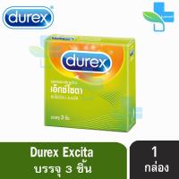 Durex Excita ดูเร็กซ์ เอ็กซ์ไซตา ขนาด 53 มม บรรจุ 3 ชิ้น [1 กล่อง] ถุงยางอนามัย ผิวแบบขีด condom ถุงยาง