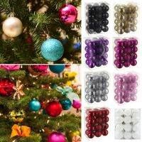 Balls ลูกคริสมาสต์กลิตเตอร์ DIY ของตกแต่งแบบแขวนขนาด30มม. 24ชิ้น