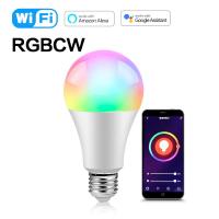 WIFI RGB LED 12W E27 สมาร์ทหลอดไฟไร้สาย อัตโนมัติโคมไฟ, 85-265V หลอดไฟใช้งานร่วมกับ Alexa Google Home