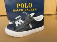 Ralphˉ Laurenˉ 2023 ocean blue PU leather single buckle Velcro comfortable non-slip boys and girls shoes