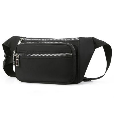 Small Men Women Waist Bag Travel Chest Bag Female Zipper Crossbody Pack Ladies Fashion Sport Shoulder Purse Solid Color Handbag 【MAY】