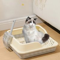 【YF】 Cat Litter Box Semi-closed Plastic Sand for Cats Pet Toilet Anti Splash Small Kitten Feces Tray Cleaning Bath Basin Supplies